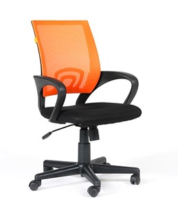 Кресло компьютерное CHAIRMAN 696 black Сетчатый акрил DW66 оранжевый в Рязани