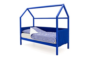Кровать-домик детская «Svogen синий» мягкая в Рязани