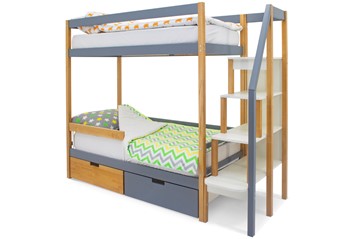 Двухэтажная детская кровать Svogen дерево-графит в Рязани