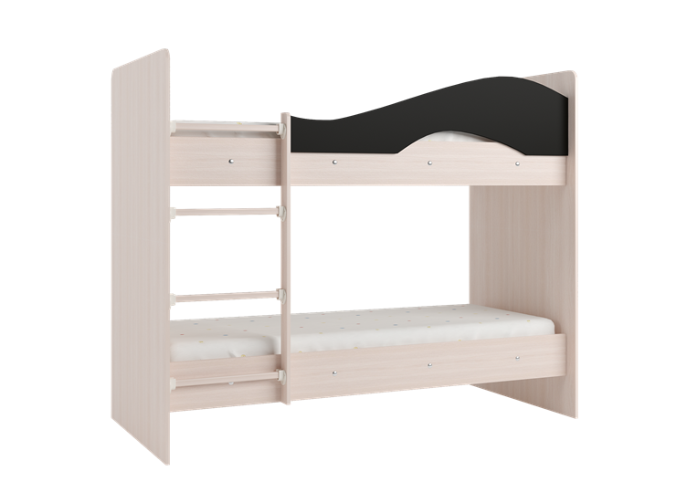 Детская  двухъярусная кровать Мая с 2 ящиками на щитах, корпус Млечный дуб, фасад Венге в Рязани - изображение 3