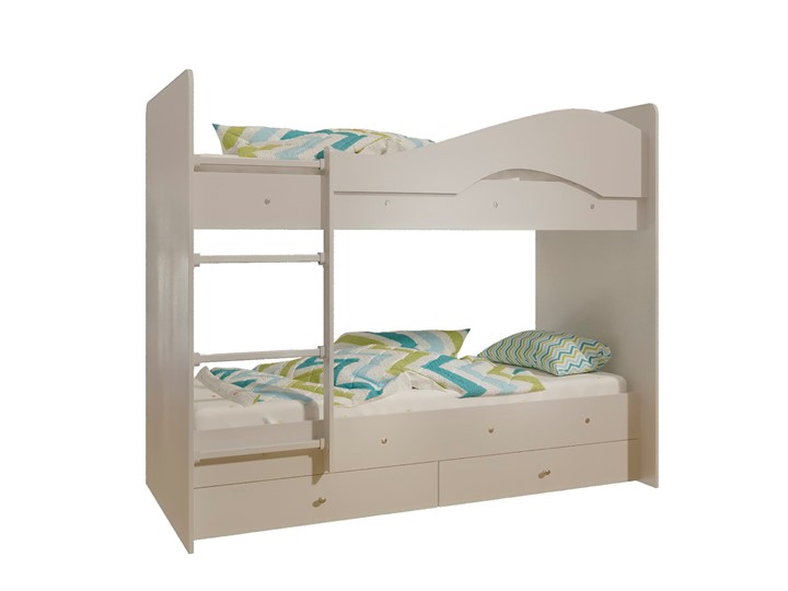 Двухъярусная кровать Мая с 2 ящиками на щитах, цвет Млечный дуб в Рязани - изображение 4