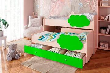Детская двухъярусная кровать Соник 1.6 с ящиком, Лайм в Рязани
