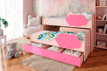 Детская двухэтажная кровать Соник 1.6 с ящиком, Розовый в Рязани