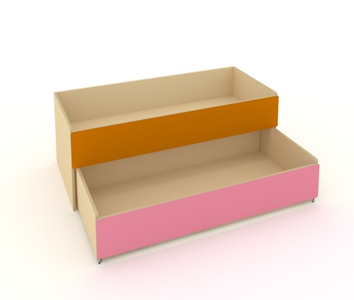 Кровать в детскую 2-х уровневая КД-2, Беж + Оранжевый + Розовый в Рязани - изображение