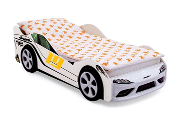 Кровать-машина детская Супра белая в Рязани