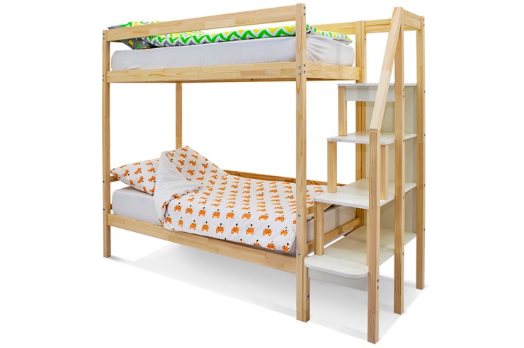 Детская двухэтажная кровать Svogen натура в Рязани - изображение 2