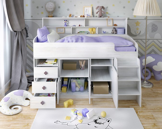 Детская кровать-чердак Малыш-5, цвет Винтерберг в Рязани - изображение 3