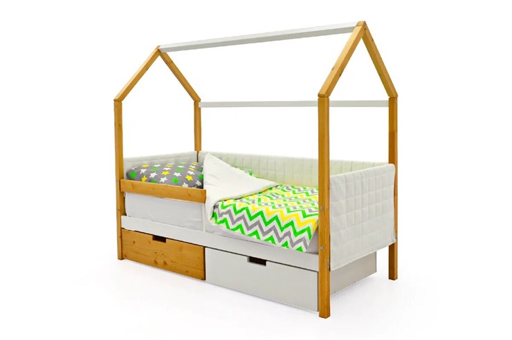 Детская кровать-домик «Svogen белая-дерево» мягкая в Рязани - изображение 3