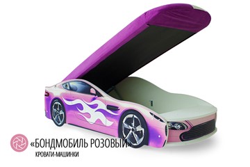 Кровать-машина детская Бондимобиль розовый в Рязани - предосмотр 1