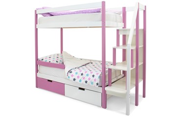 Двухэтажная детская кровать Svogen лаванда-белый в Рязани
