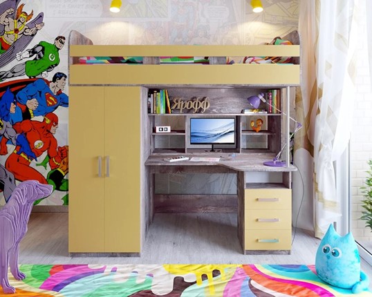 Детская кровать-чердак Аракс, каркас Бетон, фасад Зира в Рязани - изображение