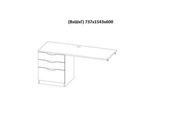 Кровать детская с письменным столом и шкафом POLINI Kids Simple Белый / Бетон в Рязани - предосмотр 9