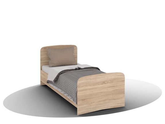 Кровать детская  ВЕГА Кровать Кр-08 900 с плоским основанием (Сонома) в Рязани - изображение