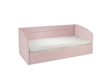 Кровать детская 0.9 Альба (Софа), нежно-розовый (велюр) в Рязани