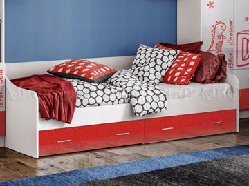 Кровать детская Алфавит (Красный) с ящиками в Рязани