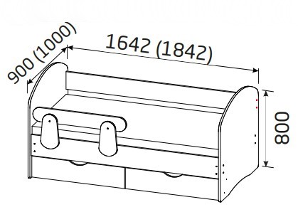 Кроватка Бэмби 1600х800 без ящиков и бортика в Рязани - изображение 1