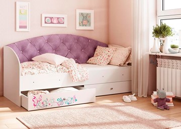 Односпальная детская кровать Эльза без бортика, Фиолетовый (латы) в Рязани