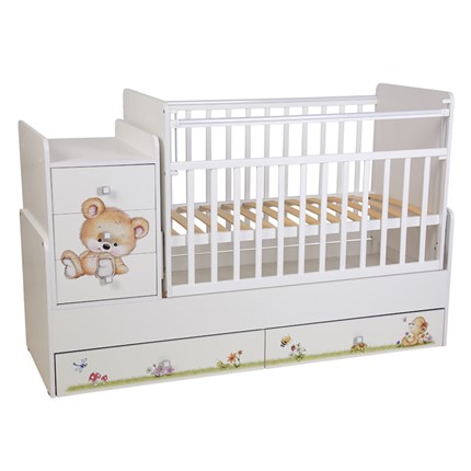 Кровать детская Фея 1100 Медвежонок Белый в Рязани - изображение