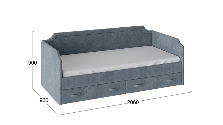 Детская кровать Кантри Тип 1, ТД-308.12.02 (Замша синяя) в Рязани - изображение 2