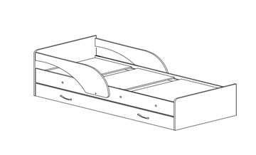 Детская кровать с ящиками Максимка, цвет Млечный дуб в Рязани - предосмотр 1