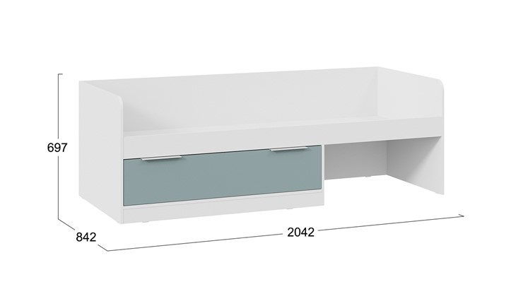 Кроватка Марли Тип 1 (Белый/Серо-голубой) в Рязани - изображение 4