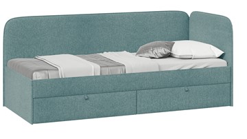 Кровать подростковая Молли тип 1 (80), Микровелюр Scandi Indigo 11 в Рязани