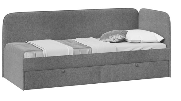 Кровать в детскую Молли тип 1 (90), Микровелюр Scandi Graphite 22 в Рязани - изображение