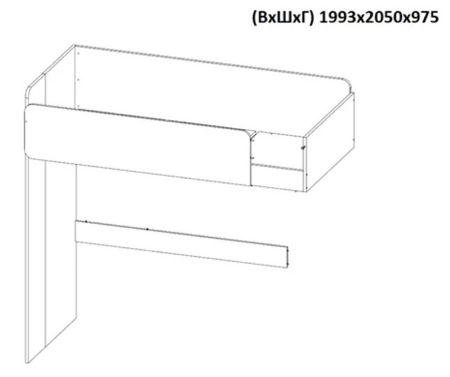 Кровать 2-х ярусная с письменным столом и шкафом POLINI Kids Simple Белый / Серый в Рязани - изображение 8