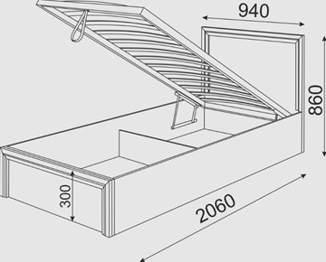 Кровать с подъемным механизмом Остин М22 в Рязани - предосмотр 2