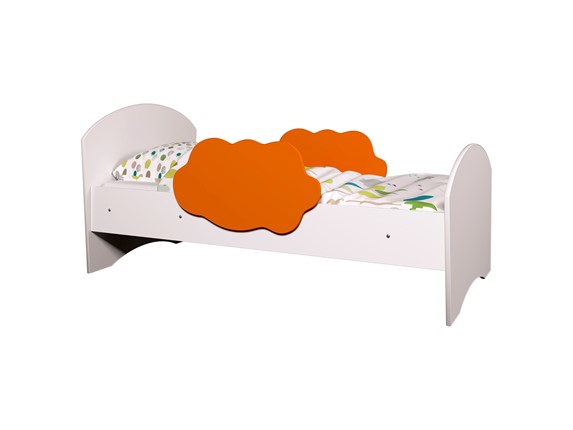 Детская кровать Тучка, корпус Белый, фасад Оранжевый в Рязани - изображение