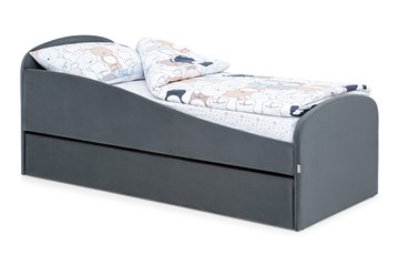 Кровать с ящиком Letmo графит (велюр) в Рязани