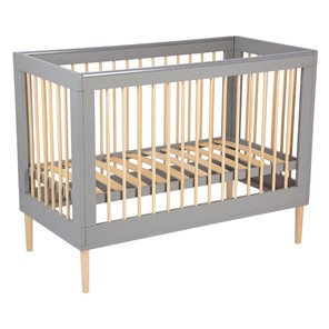 Кровать для новорожденных POLINI Kids Simple 360 Серый / Натуральный в Рязани