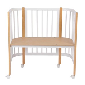 Кроватка детская приставная POLINI Kids Simple 105 Белый / Бук в Рязани - предосмотр 5
