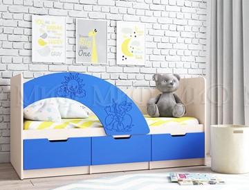 Детская кровать с бортиками Юниор-3, синий матовый в Рязани