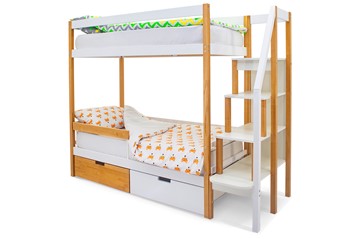 Детская 2-этажная кровать Svogen дерево-белый в Рязани