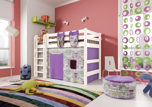 Кровать-чердак детская Соня,  Вариант 5 Белый в Рязани - изображение