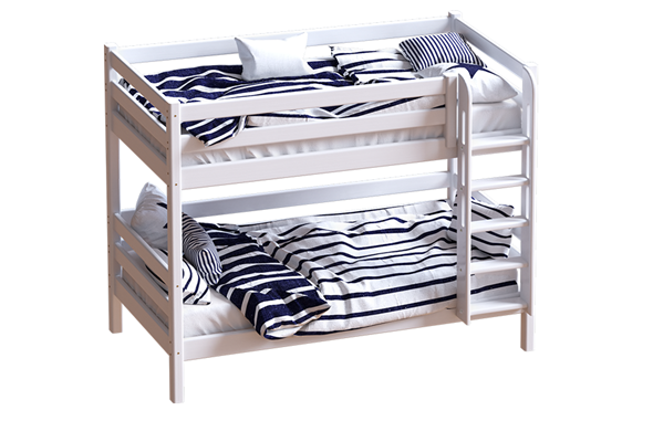 Детская двухъярусная кровать Авалон, восковая эмаль с прямой лестницей в Рязани - изображение