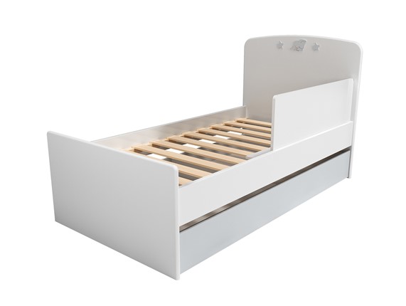 Кроватка с ящиком и ограничителем НМ 041.07 «Лилу/Слоники» в Рязани - изображение
