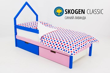 Детская кровать-домик мини Skogen синий-лаванда в Рязани