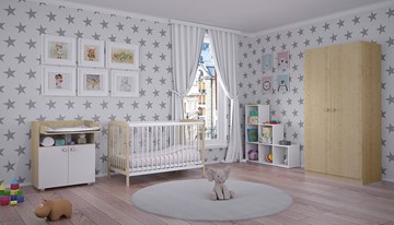 Комплект мебели для детской POLINI Kids Simple №2 Белый / Натуральный в Рязани