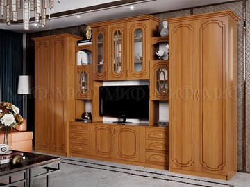 Гостиный гарнитур Альберт со шкафами, глянцевый в Рязани