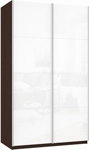 Шкаф 2-створчатый Прайм (Белое стекло/Белое стекло) 1200x570x2300, венге в Рязани
