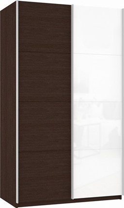 Шкаф Прайм (ДСП/Белое стекло) 1600x570x2300, венге в Рязани - изображение