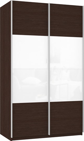Шкаф Прайм (ДСП/Белое стекло) 1200x570x2300, венге в Рязани - изображение 2