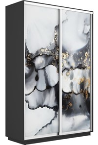 Шкаф-купе Экспресс 1600x450x2400, Абстракция серая/серый диамант в Рязани