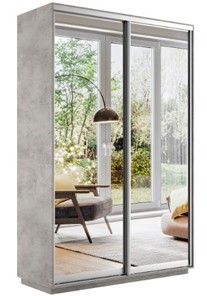 Шкаф 2-дверный Экспресс (2 зеркала) 1400x450x2400, бетон в Рязани