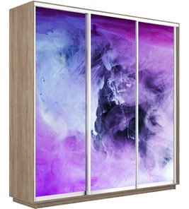 Шкаф 3-створчатый Экспресс 2100х600х2200, Фиолетовый дым/дуб сонома в Рязани