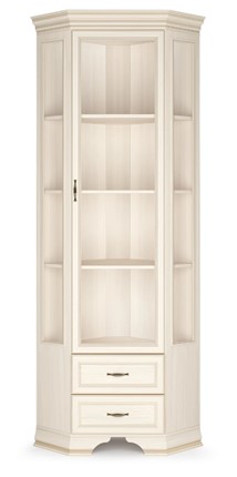 Шкаф-витрина угловой Сиена, Бодега белый / патина золото в Рязани - изображение