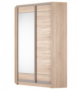 Угловой шкаф Аларти (YA-230х1250(602) (2) Вар. 4; двери D1+D2), с зеркалом в Рязани - изображение