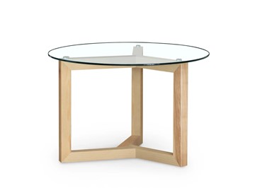 Круглый стол Оникс-8, Натуральный массив/Прозрачное стекло в Рязани